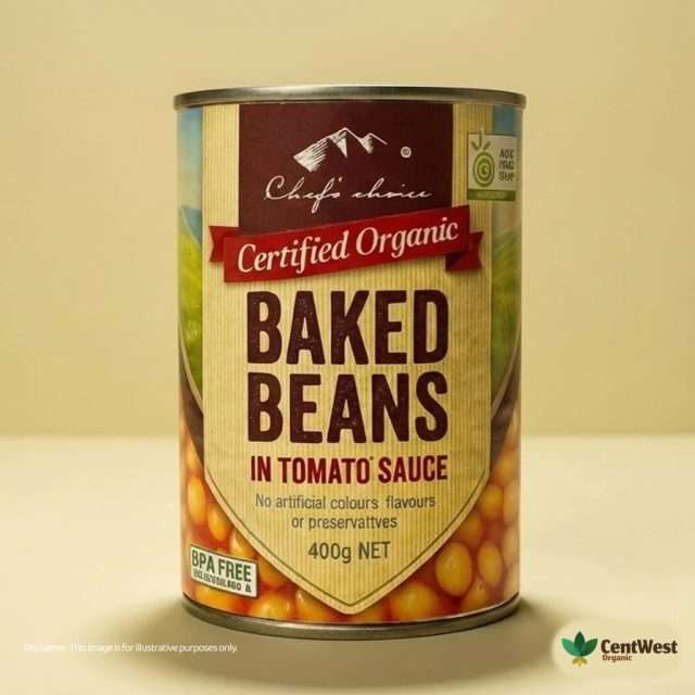 Chef's Choice Organic Beans - Baked in Tomato Sauce 400g (Australia)