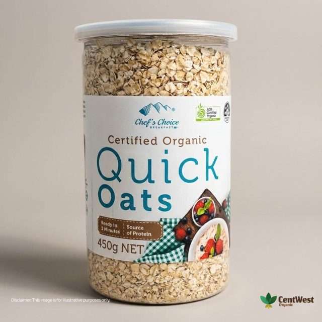 Chef's Choice Organic Oats - Quick 450g (Australia)