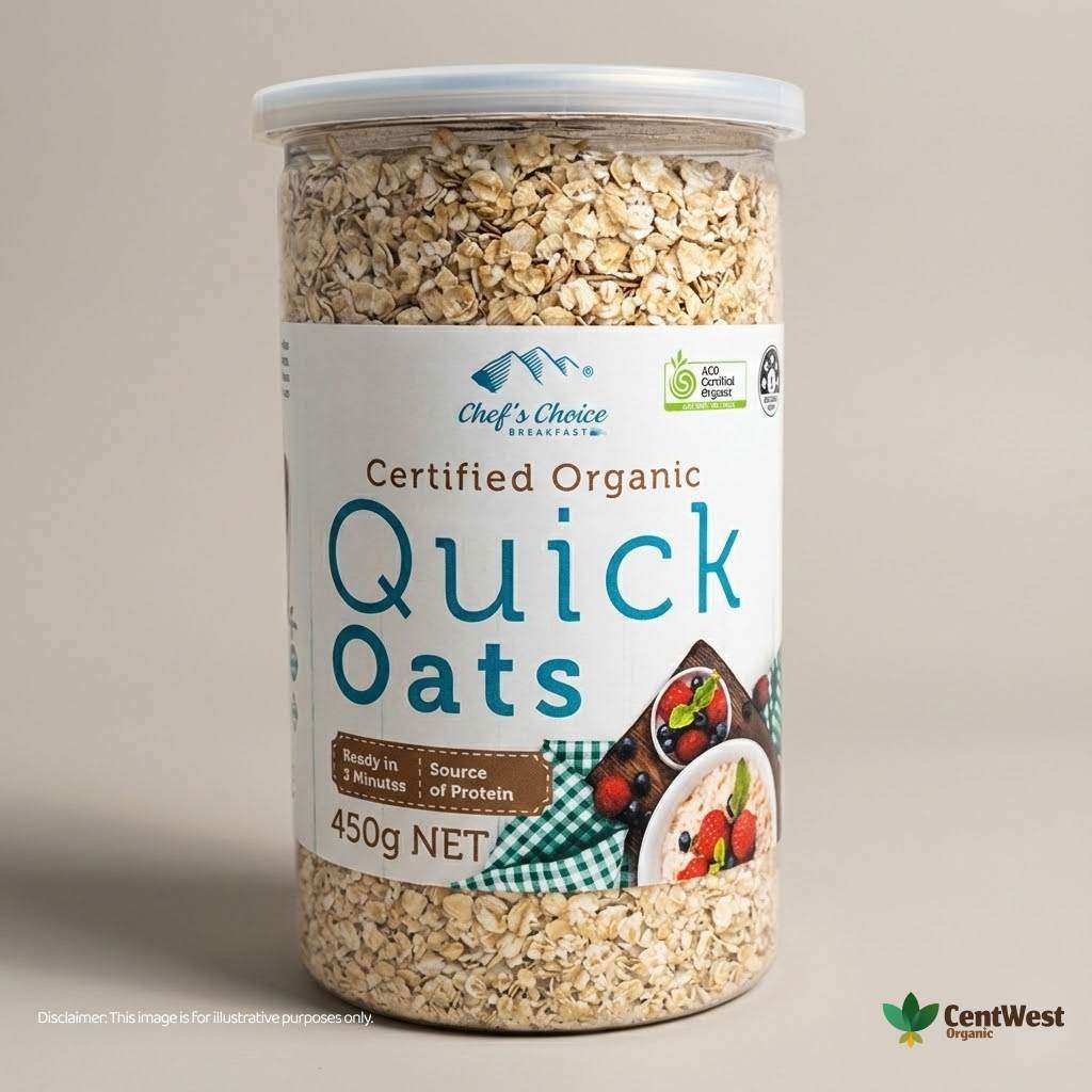 Chef's Choice Organic Oats - Quick 450g (Australia)
