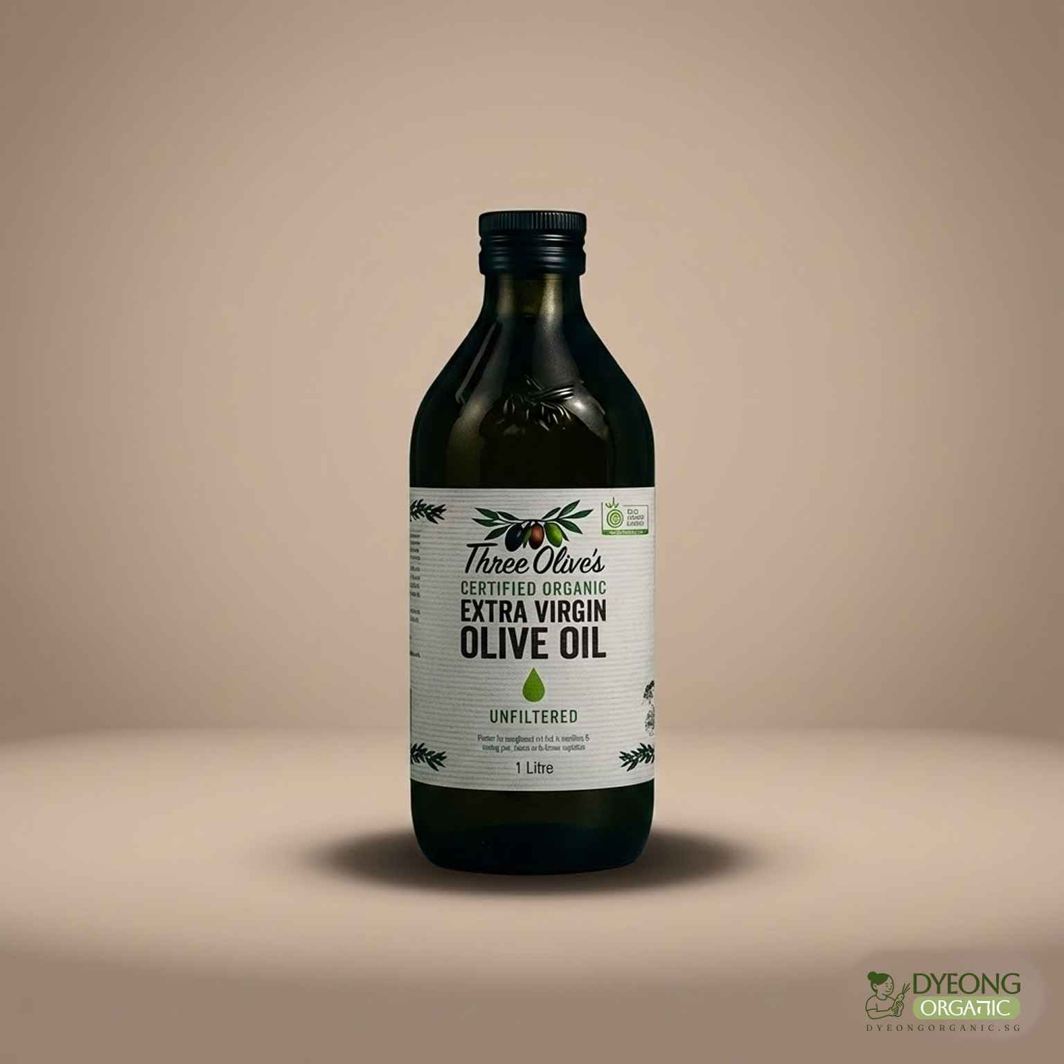 Three Olives Organic Oil - Olive, Extra Virgin (1L)
