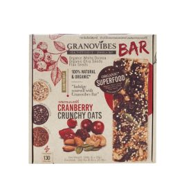 Granovibes Organic Cranberry Oats Granola Bar (6 x 28g)