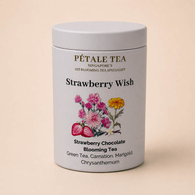 Pétale Petite Tin - Strawberry Wish Blooming Tea (2 Teaballs)