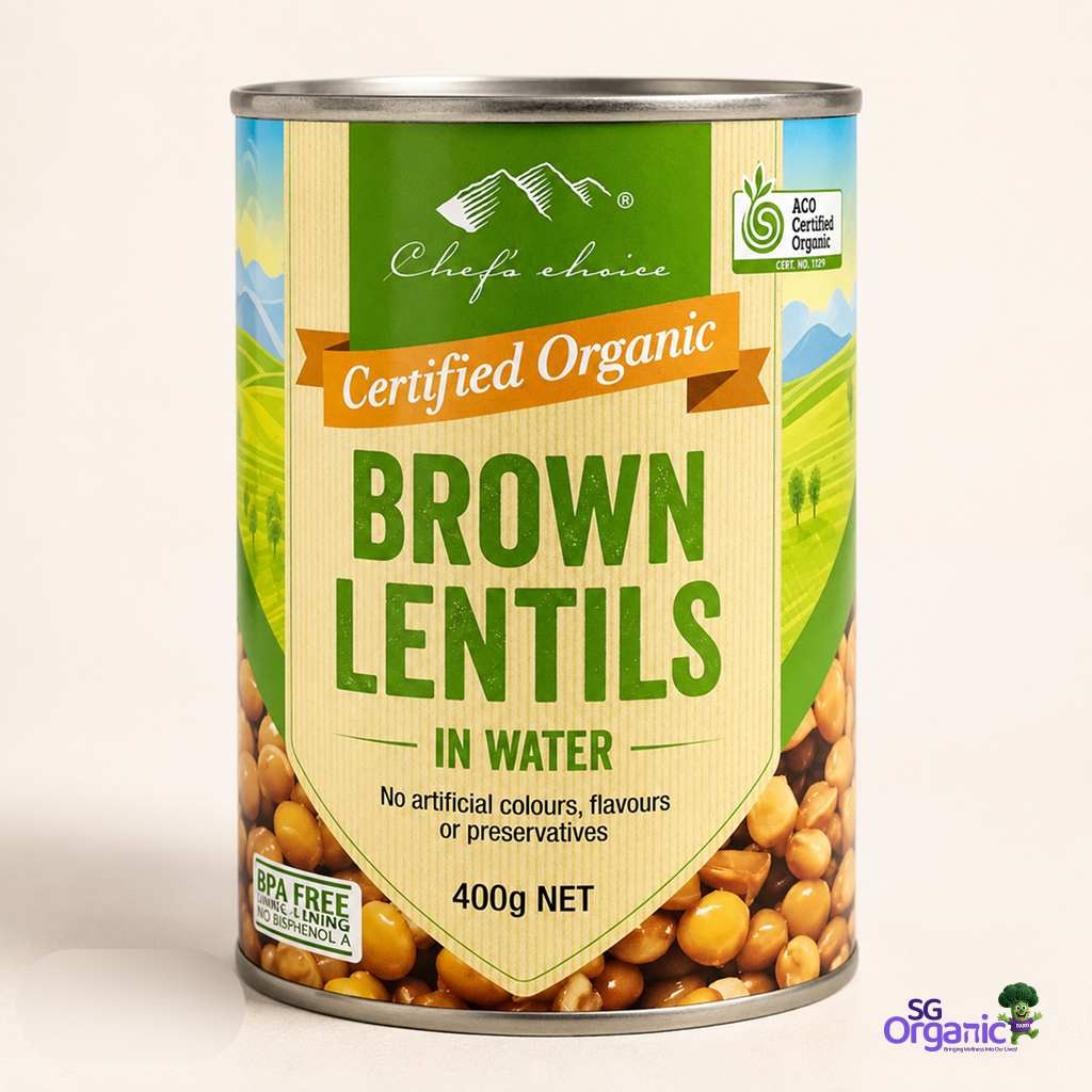 Chef's Choice Organic Brown Lentils - In Water 400g (Australia)