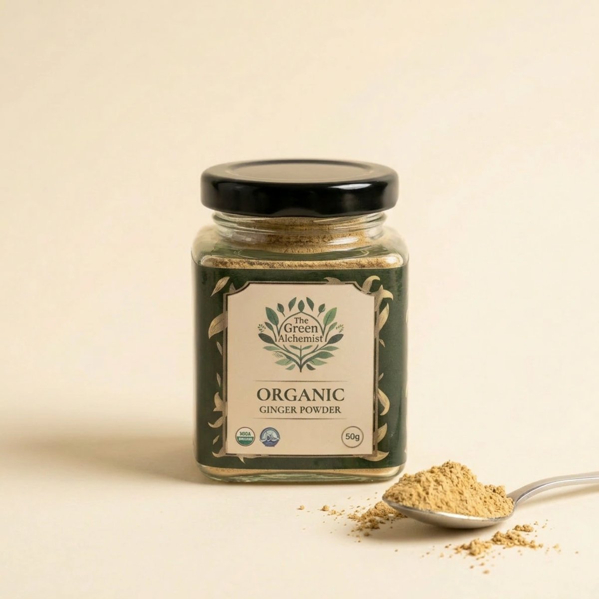 TGA - Organic Ginger Powder in Glass Bottle, 100g