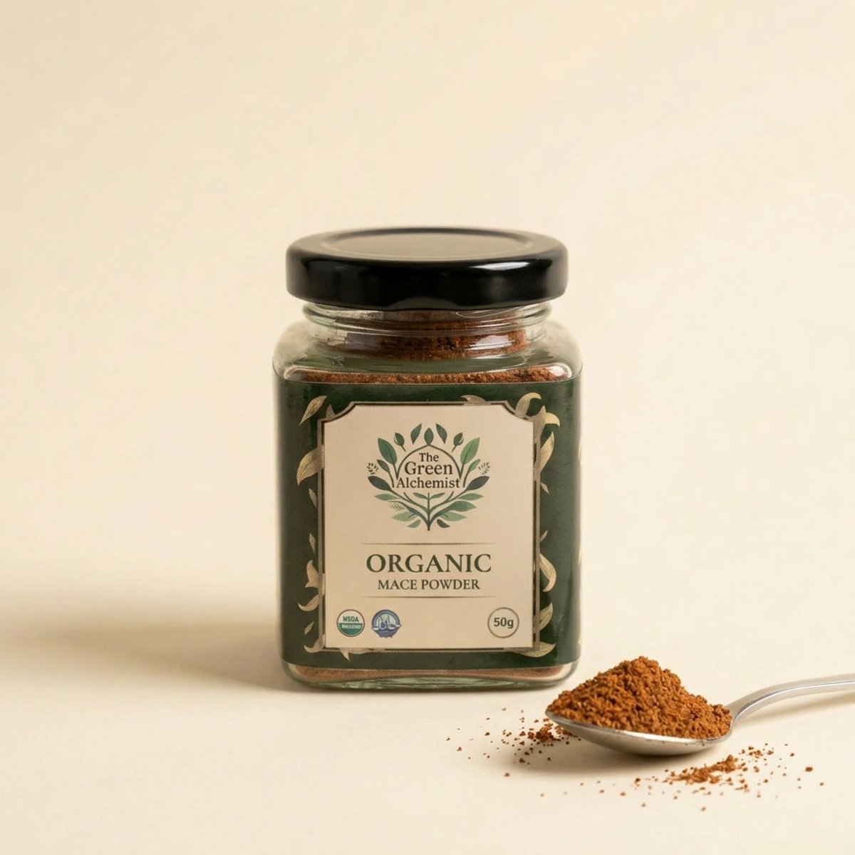 TGA - Organic Mace Powder in Glass Bottle, 100g