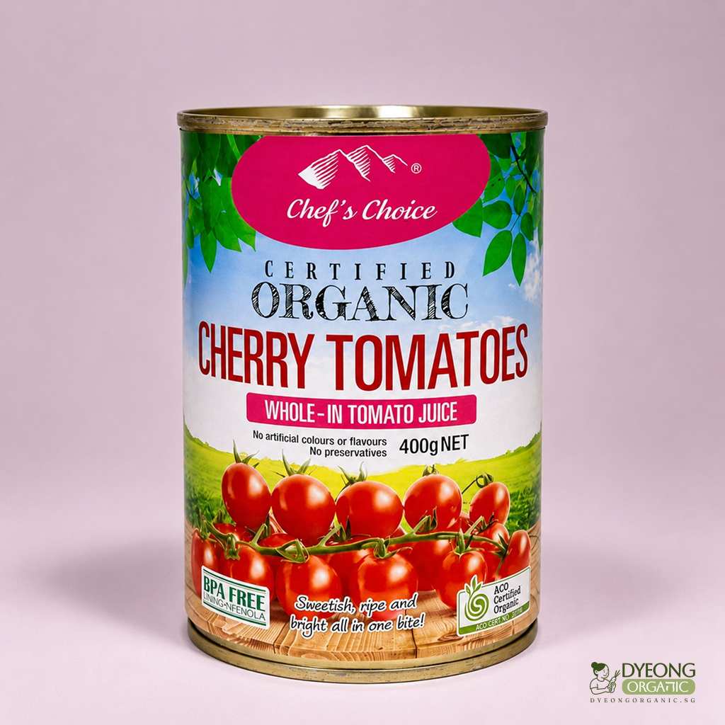Chef's Choice Organic Cherry Tomatoes, Whole - in Tomato Juice 400g