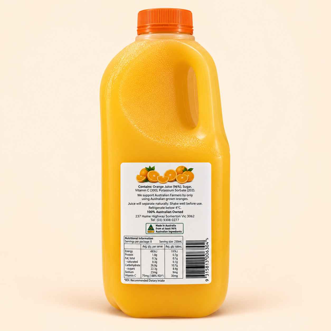 Sunzest – Organic Orange Juice (2L)Australia