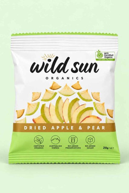 Wild Sun Organics – Organic Dried Apple & Pear (20g)   Australia