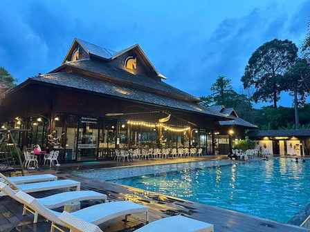 An evening view of the resort