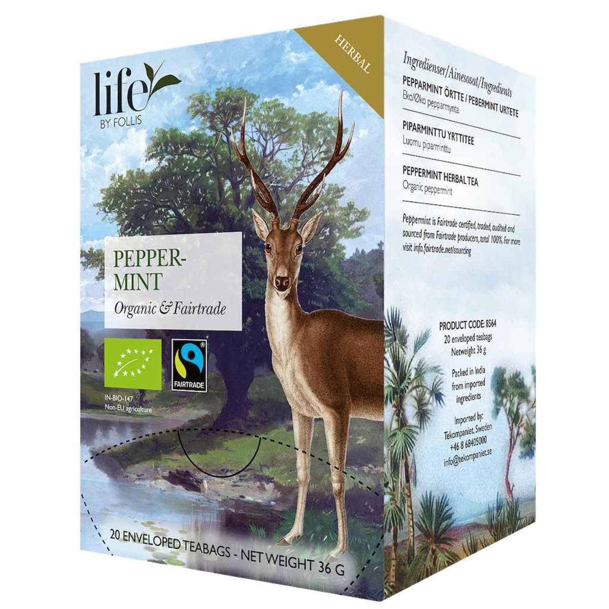 Peppermint Tea 20 Bags | Life by Follis Organic Herbal Tea | Caffeine Free