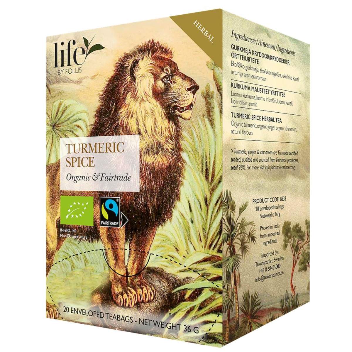 Turmeric Spice Tea 20 Bags | Life by Follis Organic Herbal Tea