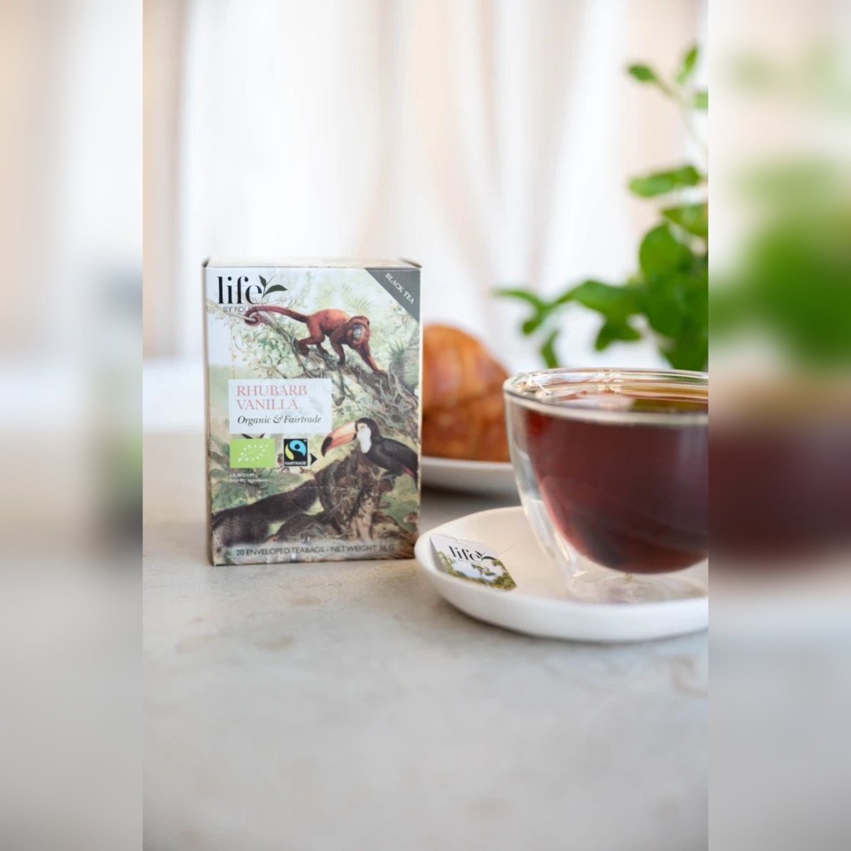 Rhubarb Vanilla Tea 20 Bags | Life by Follis Organic Black Tea | Fairtrade