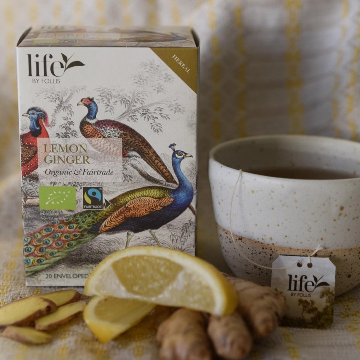 Lemon Ginger Tea 20 Bags | Life by Follis Organic Herbal Tea